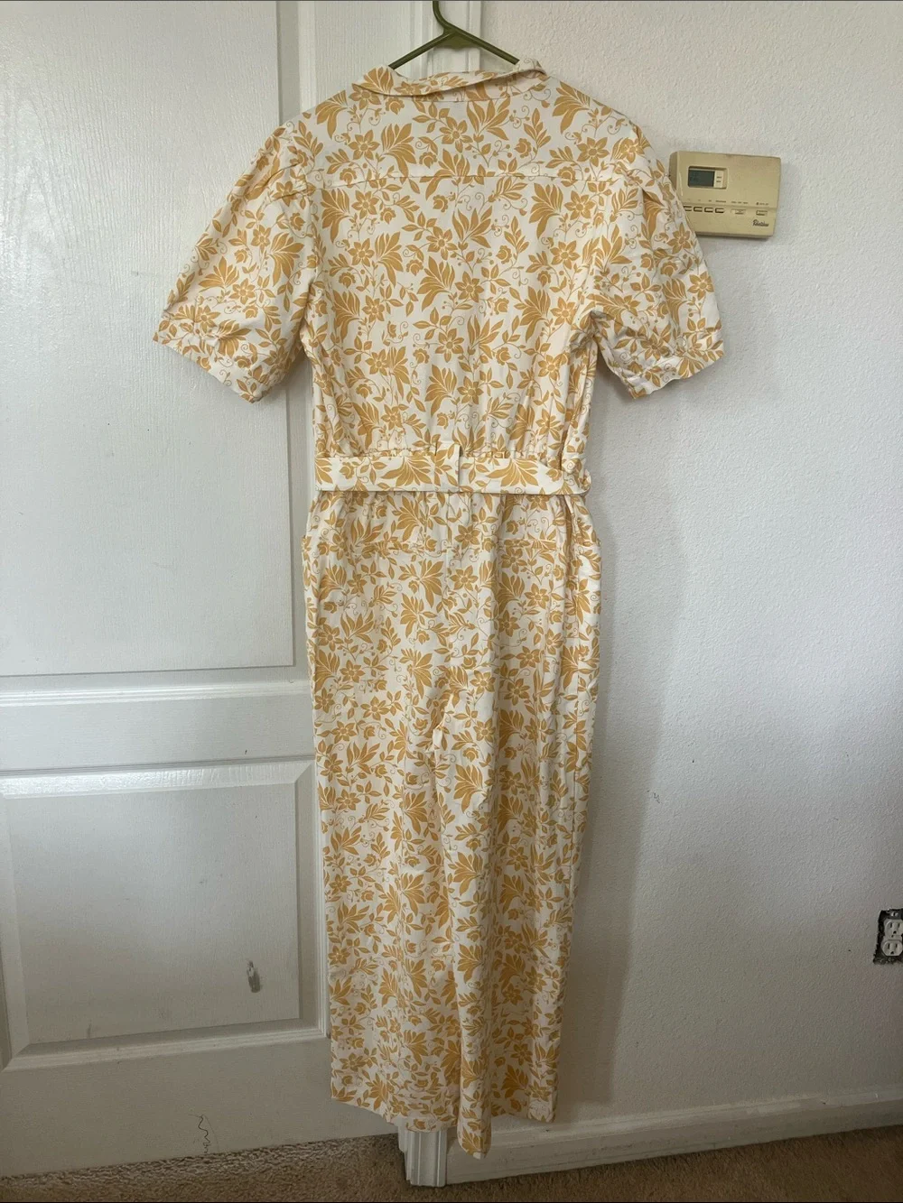 NWT Baltic Born Cotton Blend  Floral Tie-Waist Jumpsuit in Soft Yellow size XL - Picture 6 of 12